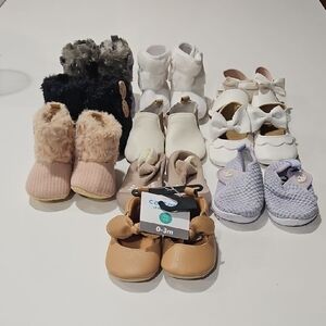 Adorable Baby Shoe Collection 10 Pairs Nwot.  Sz 0-3m.  3-6m